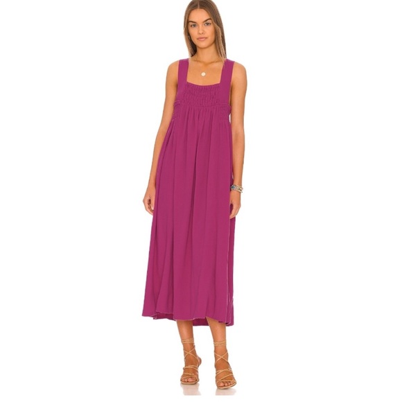 FREE PEOPLE Free Est Delphine Midi Dress, SIZE LARGE 0939 - Picture 2 of 10